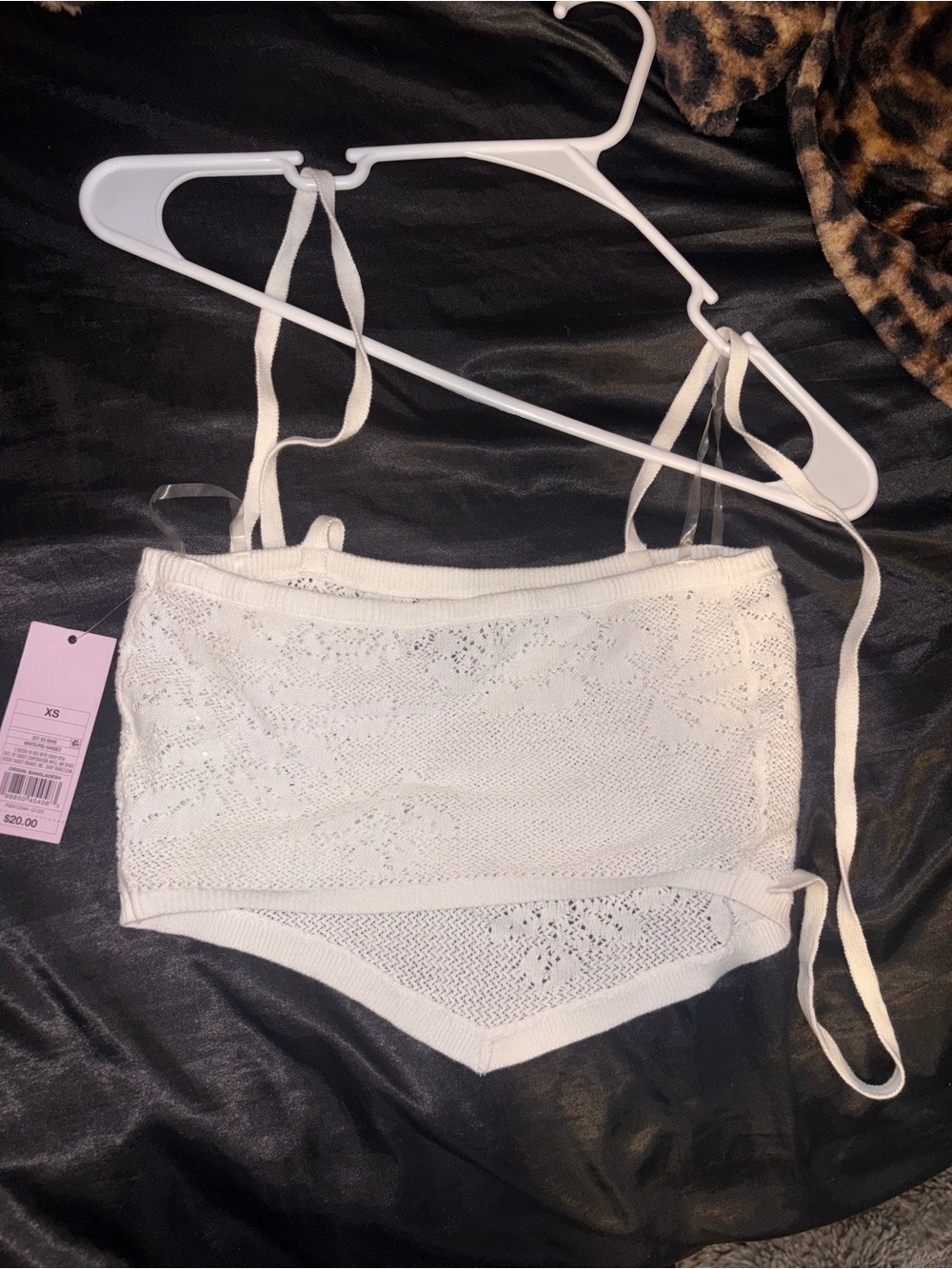 Target White Lace Knit Bandeau Bralette with Straps